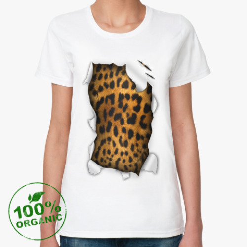 Женская футболка из органик-хлопка Леопард
