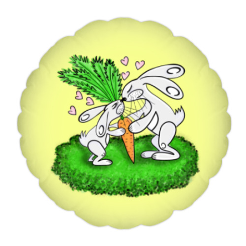 Подушка Зайчишки с морковкой