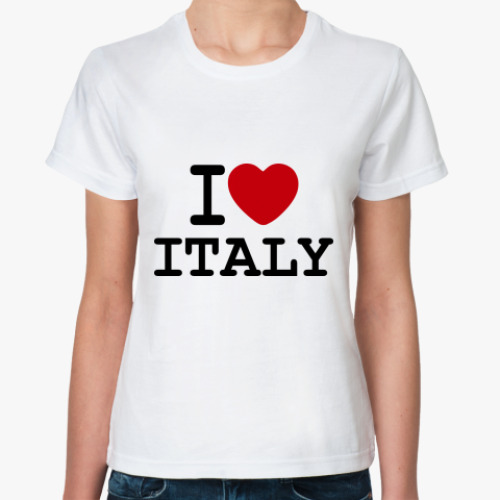 Классическая футболка   I Love Italy