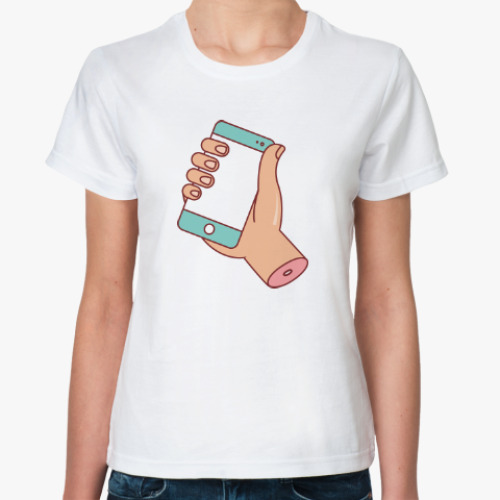 Классическая футболка Рука со смартфоном