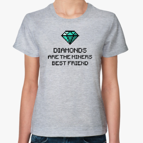 Женская футболка Minecraft - diamonds