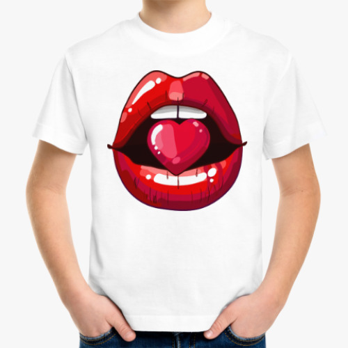 Детская футболка Губы и Сердце (Lips & Heart)