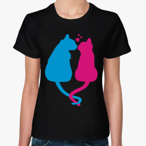 Женская футболка Кот и кошка