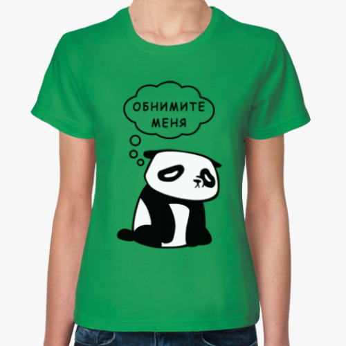 Женская футболка Грустный Панда