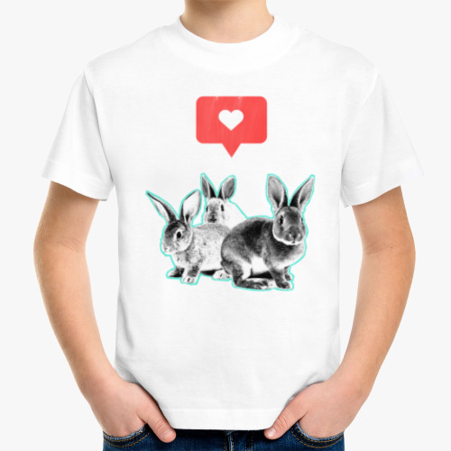 Детская футболка OVALAB - Кролики - лайк