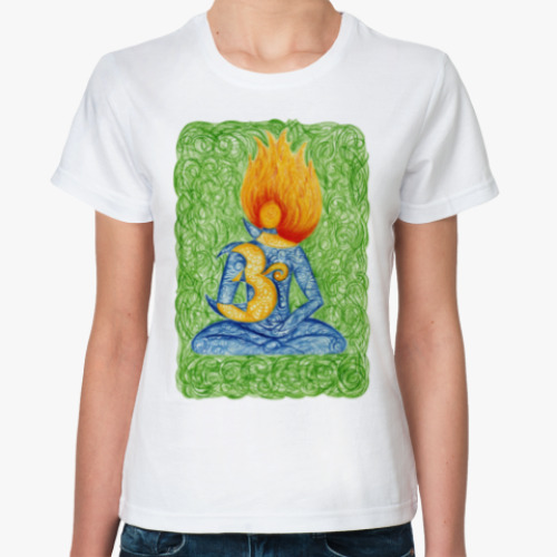 Классическая футболка Медитация на Ом