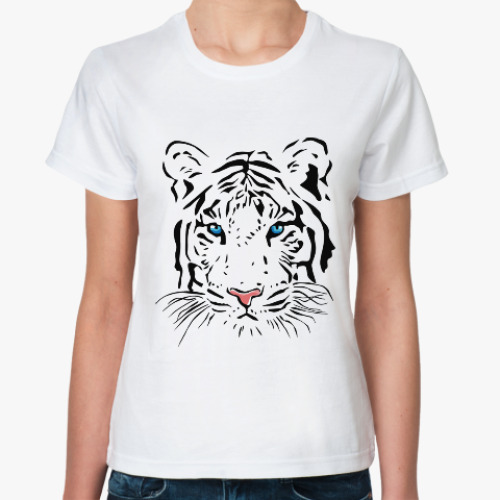 Классическая футболка Белый тигр