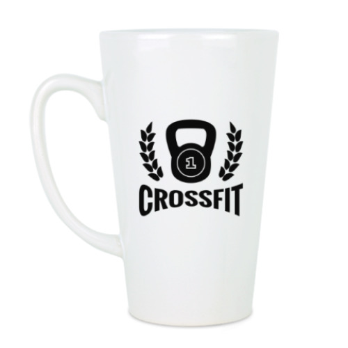 Чашка Латте Кроссфит логотип с гирей