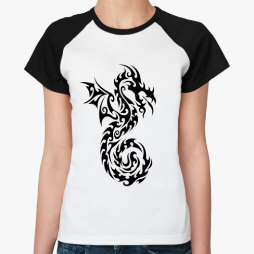 Женская футболка реглан Дракон