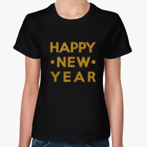 Женская футболка C новым годом! золото