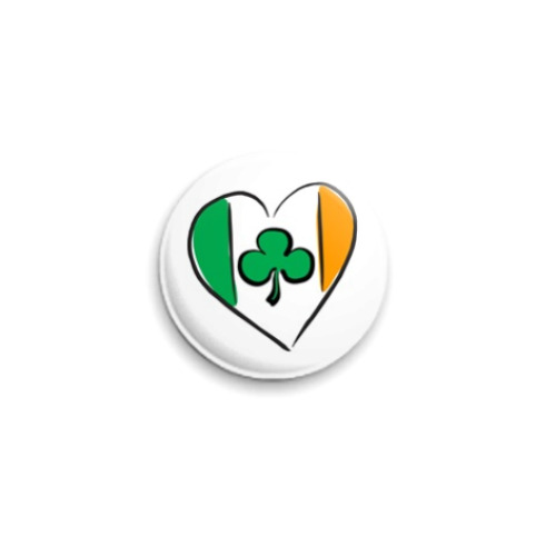 Значок 25мм  'Я Люблю Ирландию'