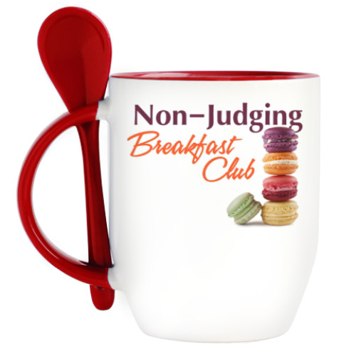 Кружка с ложкой Non-Judging Breakfast Club