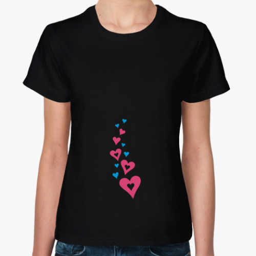 Женская футболка Летящие сердца