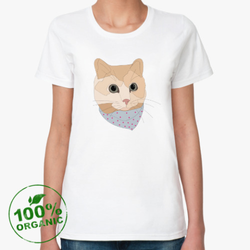 Женская футболка из органик-хлопка Песочный кот