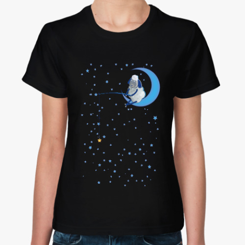 Женская футболка Барашек на луне