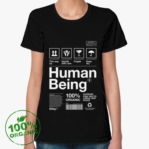 Женская футболка из органик-хлопка Human Being
