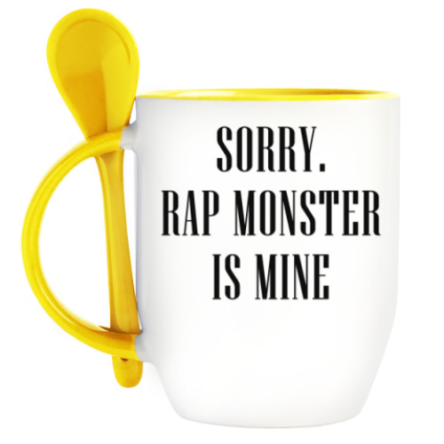 Кружка с ложкой Sorry. Rap Monster is mine