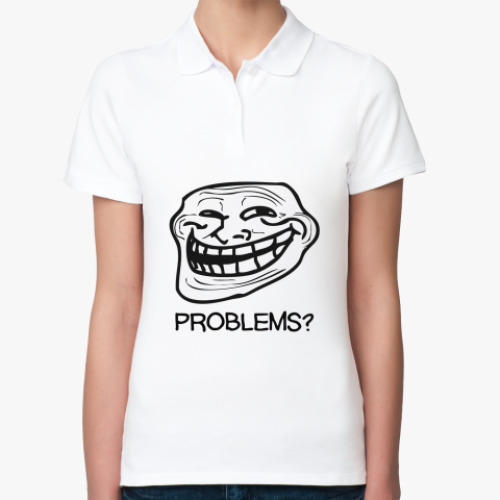 Женская рубашка поло (печать) Trollface