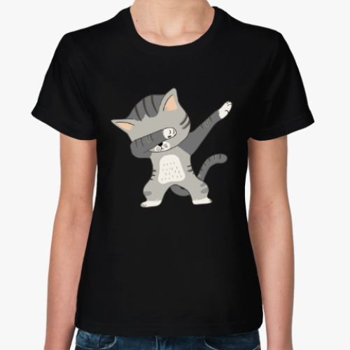 Женская футболка кот