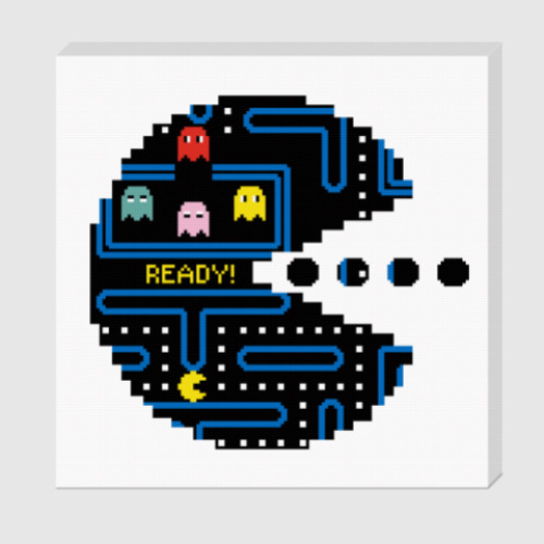 Холст Pac-Man. PacMan. ПакМан. ПакМен. Pixels. Ready!