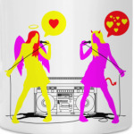 Angel vs Devil. Karaoke fight