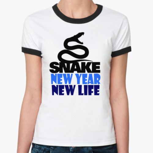 Женская футболка Ringer-T Snake -New Year New Life