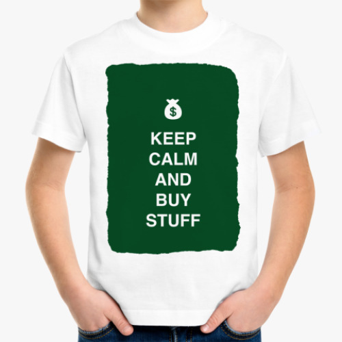 Детская футболка Keep calm and buy stuff