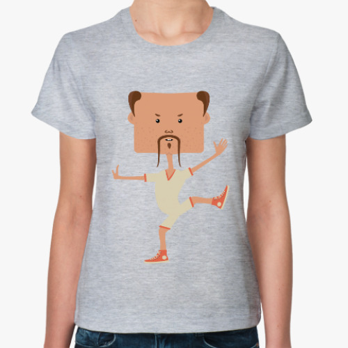 Женская футболка Смешной нарисованный каратист
