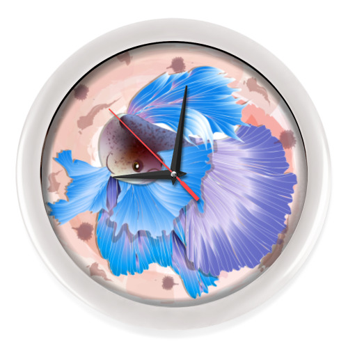 Настенные часы  Сиамская боевая рыбка