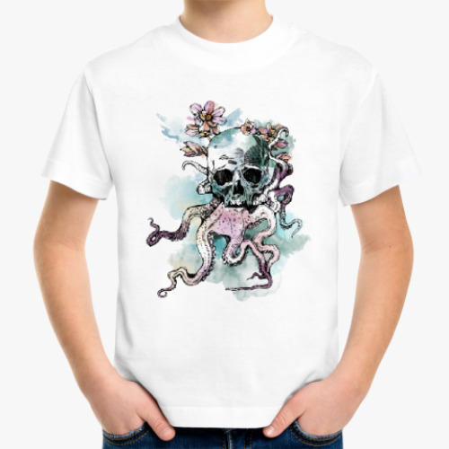 Детская футболка Череп-кальмар