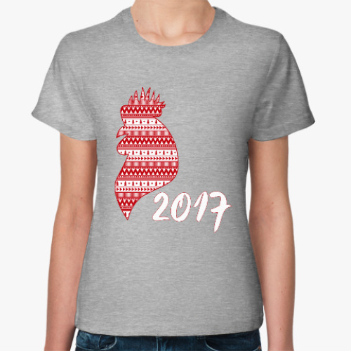 Женская футболка Новогодний петух 2017