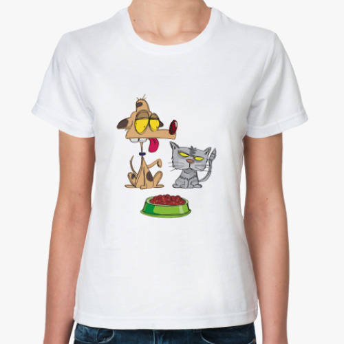 Классическая футболка  'Кошка&Собака'