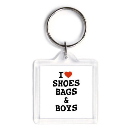 Брелок I Love Shoes, Bags & Boys