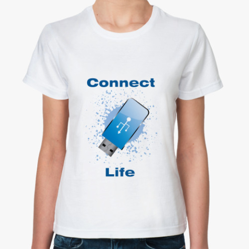 Классическая футболка  usb connect