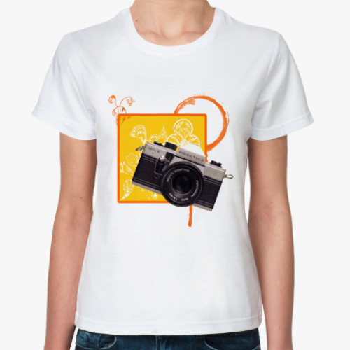 Классическая футболка фотоаппарат