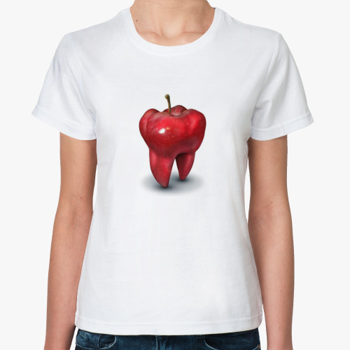 Классическая футболка Яблоко для стоматолога