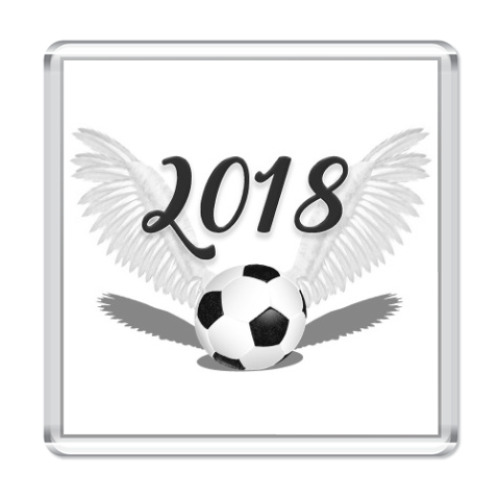 Магнит Футбольный мяч с крыльями 2018
