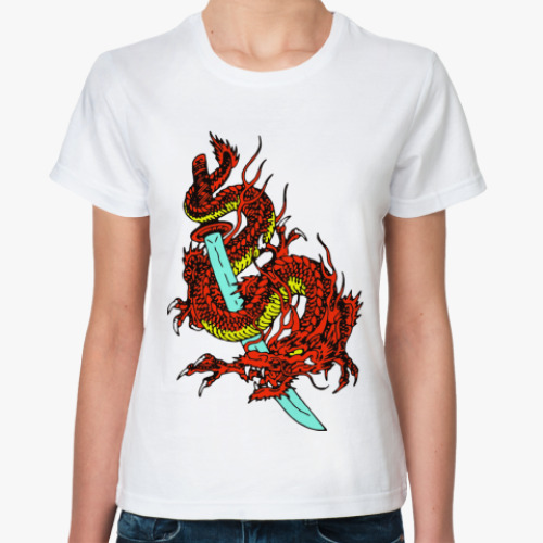 Классическая футболка Дракон и катана