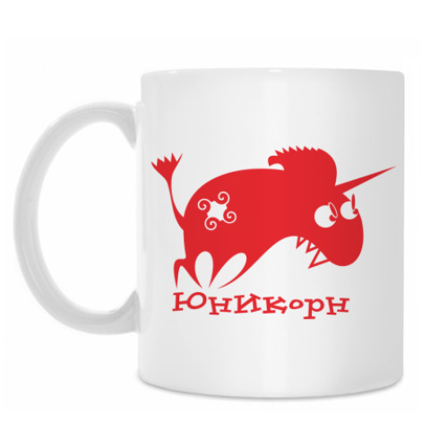 Кружка Единорог красный
