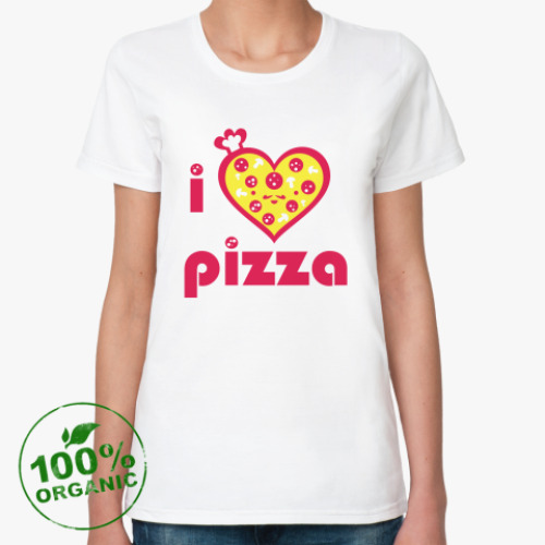 Женская футболка из органик-хлопка Я люблю пиццу