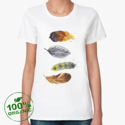 Женская футболка из органик-хлопка Парящие перья