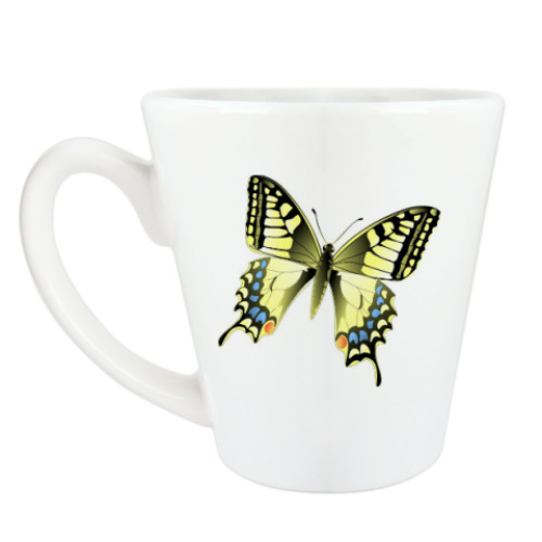 Чашка Латте Золотистая бабочка