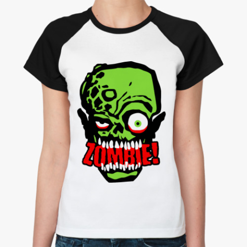 Женская футболка реглан   Зомби