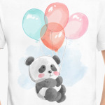 Панда летит на воздушных шариках