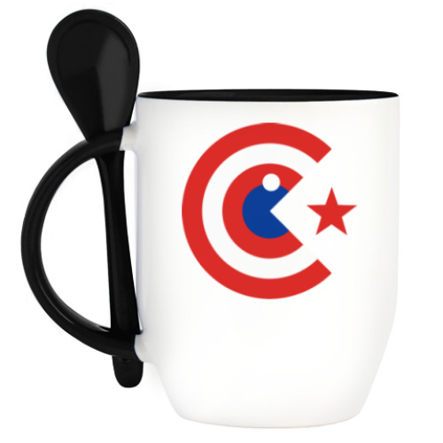 Кружка с ложкой Captain Pacman