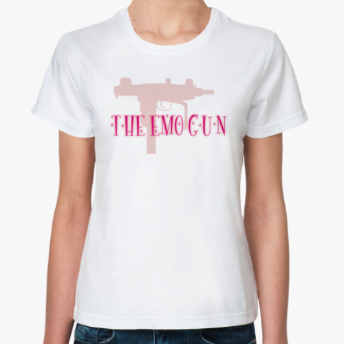 Классическая футболка 'The emo gun'