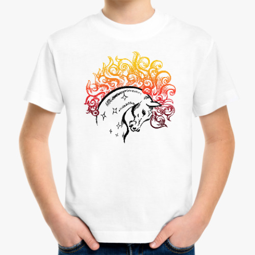 Детская футболка Конь-огонь