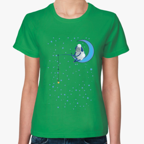 Женская футболка Барашек на луне