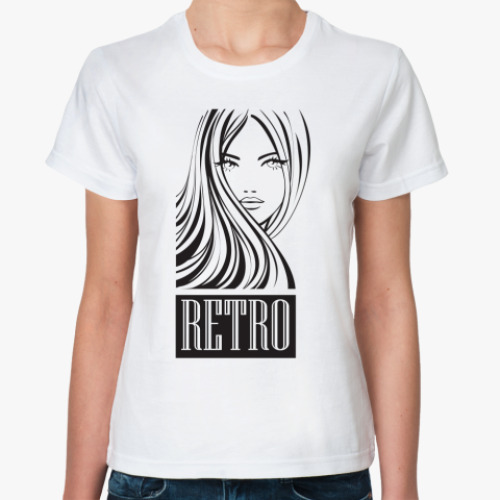 Классическая футболка Retro girl