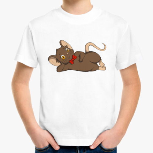 Детская футболка Мышка с бантиком.